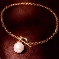 wholesale S925 Sterling Silver All-Over Red Elk Pearl Bracelet, Versatile Fashion Exquisite Niche Design Everyday Luxury Bangle-BS0185-Gold 925 Silver