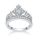 wholesale S925 Sterling Silver Classic European Style Crown Women's Ring, Summer New Simple and Versatile Matching Jewelry-0-0