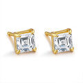 18K Gold Plated 925 Silver D Color Moissanite Four-Prong Stud Earrings-0-3
