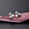 wholesale S925 Sterling Silver Shell Pearl Round Bead Stud Earrings Women Korean Style Fashion Sweet Temperament Student Earrings Jewelry Dropshipping-0-3