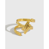 wholesale S925 Sterling Silver JA474 Korean-style Versatile Silver Ring, Ins Style, Niche, Individualistic, Minimalist Spiral Design Women's Ring-White Gold [No. 12/Adjustable] Opening adjustable