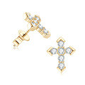 wholesale 925 Sterling Silver Trendy Ins-style Cross Moissanite Stud Earrings for Women, Amazon Best-Seller, Hypoallergenic for Pierced Ears-0-4