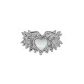 wholesale S925 sterling silver minimalist versatile shell-shaped heart-textured open ring for women, Korean version, small and unique design for Instagram-0-5