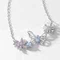 wholesale S925 Sterling Silver Fashionable Minimalist Hollow Butterfly Necklace, Korean Style Snowflake Necklace for Women, Drop Shipping-0-2