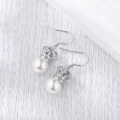 wholesale 925 Sterling Silver Vintage Crown Pearl Earrings for Women, Fashionable and Unique Minimalist Elegance Versatile Ear Accessories-0-0