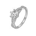 wholesale Platinum European and American Cross-Border Full Diamond High-End Engagement Ring for Women Set with 1-Carat Moissanite, Direct Factory Wholesale Source-0-4