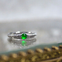 wholesale S925 Sterling Silver Full Diamond Red Elk Statement Ring, French Minimalist Luxury Cross-Border INS Ring for Women Fashion-BZ0607-White Gold US Size 6