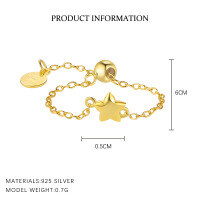 wholesale S925 Sterling Silver Star Earrings with Diamonds, Women's Light Luxury Versatile Ear Accessories-K2086-Gold 925 Silver