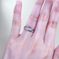 wholesale S925 Silver New Simple and Elegant Point Diamond Double Row Ring for Women,-0-3