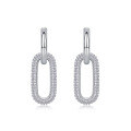 wholesale 925 Sterling Silver Fashionable and Sophisticated Circle O-Shaped Niche Hoop Earrings with Moissanite, Minimalist and Luxurious Women's Earrings-0-4