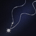 925 Silver Moissanite Hexagram Pendant Necklace-0-1