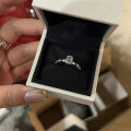wholesale S925 Silver New Style Pigeon Egg Diamond Ring for Engagement, High Carbon Diamond Ring for Women-0-3
