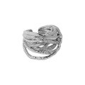 wholesale S925 Sterling Silver Multi-Layer Wrapped Textured Open Ring for Women, Korean Version Ins Niche Design-0-4