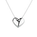 wholesale S925 Sterling Silver Korean-style Minimalist Three-Dimensional Fluttering Heart Ins Popular Electroplated Polished Finish Pendant Necklace for Women-0-4