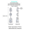 Sterling Silver Pear-Shaped Moissanite Long Elegant Earrings Wholesale-0-6
