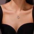 wholesale 925 silver cross-border moissanite heart pendant necklace, long and simple stacking with a high-end feel, non-fading for women-0-3
