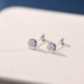 wholesale 925 Sterling Silver Colored Zirconia Stud Earrings For Women-0-7