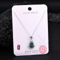 Metal Alloy Crystal Butterfly Necklace and Earring Set-0-24