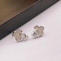 wholesale S925 Sterling Silver Four Seasons Full of Stars Diamond-Inlaid Clover Stud Earrings Fashion Niche Sophisticated Elegant Ear Accessories-0-1
