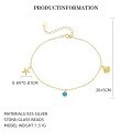 wholesale S925 Sterling Silver Wholesale Amazon Cross-border Hot-sale Starfish Shell Diy Anklet Summer Beach Casual-0-4