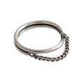 wholesale S925 sterling silver JF232 Korean-style versatile silver ring, ins minimalist niche retro chain ring for women-0-4