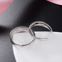 wholesale S925 Silver Fashionable and Unique Ring Korean Dongdaemun Zircon Jewelry Creative and Minimalist Unisex Couple Matching Bands-00613-Women's Ring Adjustable Opening