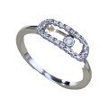 wholesale 925 Silver Messi Home Ring Sliding Hollow with Diamond Full Diamond Wedding Band Dynamic Jewelry Small Luxury-0-4