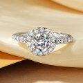 Metal Alloy Imitation Moissanite Ring Luxury Proposal Wedding Zircon Wholesale-0-0