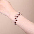 wholesale S925 Sterling Silver Designer Luxury Natural Garnet Bracelet, High-End Personalized Gemstone Bracelet-0-3