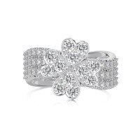 wholesale S925 Sterling Silver Women's Ring with Heart-Shaped Four-Leaf Clover Zircon and Detachable Design, Small Luxury-DY120997-SW-WH&gt;No.6