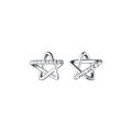 wholesale S925 Sterling Silver Minimalist Line Star Diamond Inlaid Earrings Women's Ethereal Simple Elegant Ear Accessories M01473-0-4