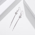 wholesale S925 Silver Alloy Cross-Border Hot-Selling Creative Long Ear Hook with Zircon Star Ear Drop Fringe Trendy Earrings Wholesale-0-2