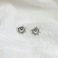 wholesale S925 Sterling Silver Cute And Small Sun Stud Earrings, Simple And Stylish Design, Popular Internet Celebrity Same Style New Earrings-Sun Earrings-White Gold 925 Silver