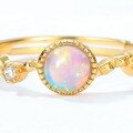 wholesale S925 Sterling Silver New Japanese-style Exquisite Opal Ring for Women, Simple Vintage Luxury Wholesale from Manufacturer-0-4