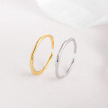 wholesale S925 Sterling Silver European and American Style Minimalist Irregular Surface Thin Ring for Women, Small Niche Aloof Fashion, Goddess Festival Gift-0-1