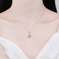 Sterling Silver Pendant 1ct Moissanite Necklace Women's Fashion Pear Drop-0-2