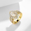 wholesale 18k Gold Plated Silver 6*12mm Marquise 2-Carat Full Moissanite Ring for Women-0-2