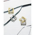 wholesale S925 Sterling Silver Geometric Minimalist Versatile Textured Surface Square Stud Earrings Korean Version Ins Niche Design Women's-0-1