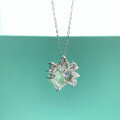 wholesale S925 Sterling Silver Colored Gemstone Ice-Cut Necklace, Niche Luxury Style, Internet Celebrity Same Pendant Silver Jewelry Factory Direct Shipping-0-3