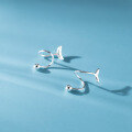 wholesale S925 Sterling Silver Fresh Sweet Ins Style Design Sense Fishtail Curved Thread Earrings M06196-0-2