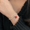 wholesale S925 Sterling Silver Berry Worry-Free Strawberry Bracelet for Women, Small and Exquisite, Luxurious, Versatile, High-End Sense Accessory-0-2