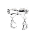 wholesale S925 Sterling Silver Bow Tassel Pendant CD Letter Ring Korean Style Fresh Sweet Fashion Index Finger Ring for Women-0-4