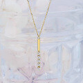 wholesale 9K Gold Japanese Spring Minimalist Luxury Style Line 5A Zircon Necklace-0-2