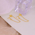wholesale K925 Sterling Silver Plated With K Gold Zircon Accent Rhombus Tassel Chain Earrings-0-4