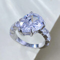 wholesale 925 Silver Ring by Zhuozhifang Jewelry, Fashionable and Luxurious, Set with 10*14mm High Carbon Diamond in a Teardrop Shape, Personalized Design, European and American Style-0-0