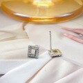 wholesale S925 Sterling Silver Minimalist Geometric Zircon Earrings for Women, Sweet and Stylish Delicate Luxury Stud Earrings-0-3