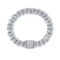 wholesale S925 Sterling Silver Cross-Border Amazon Best-Selling Cuban Chain with Moissanite 12mm Bracelet for European and American Hip-Hop Trendy Men-0-4
