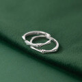 wholesale S925 silver bamboo joint diamond-inlaid couple ring for men and women, small and sophisticated, high-end sense, R00494-0-0