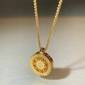 wholesale Gold metal material, Douyin hit Shuibei same style ancient method rotating compass pendant necklace, simple and modern Chinese style unisex-0-1