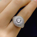 wholesale S925 Silver New European and American INS Full Diamond Retro Style Micro-Paved Zircon Ring for Women-0-3